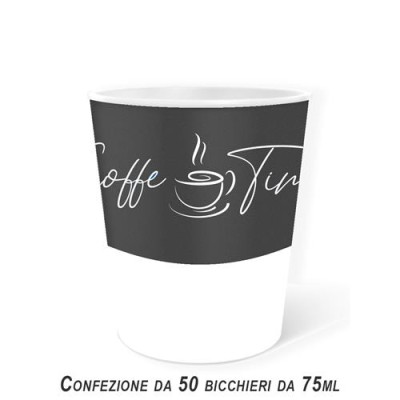 Bicchiere Caffe' In Carta Da 75 Ml Nero X 50 Pz
