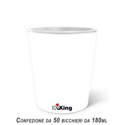 Bicchiere Acqua In Carta Da 180 Ml Bianco Koking X 50 Pz
